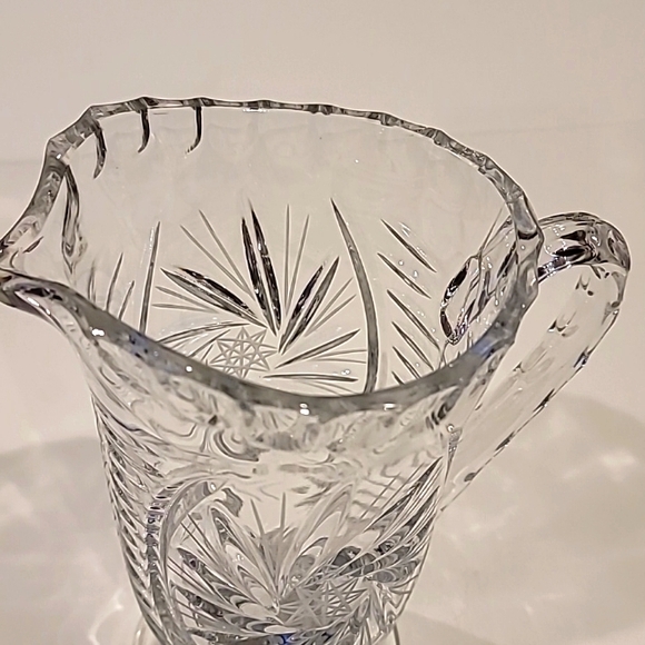 Elegant Vintage Intricate Cut Heavy Crystal Pitcher 32oz. - Picture 5 of 8